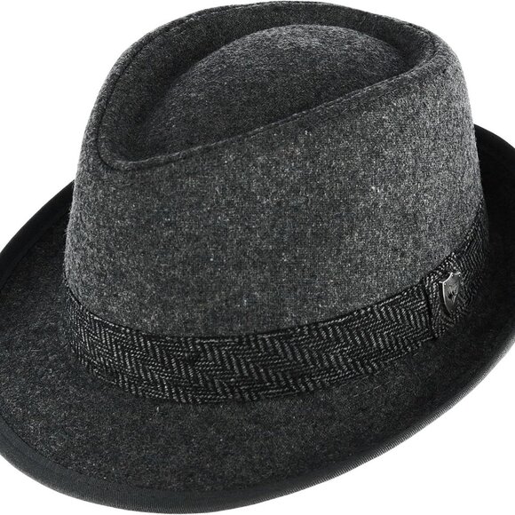 Men’s Fedora 2” Brim Classic Wool Blend with Herringbone Band